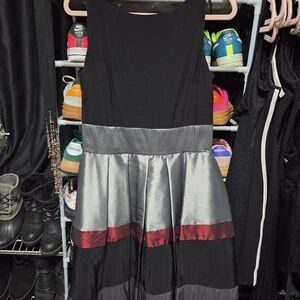 SL Fashions Black and Silver Elegant Dress, Size 12/L